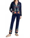 Johnny Was Dolman Seamed Sweatshirt In Akari Blue Night