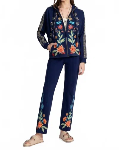 Johnny Was Dolman Seamed Sweatshirt In Akari Blue Night