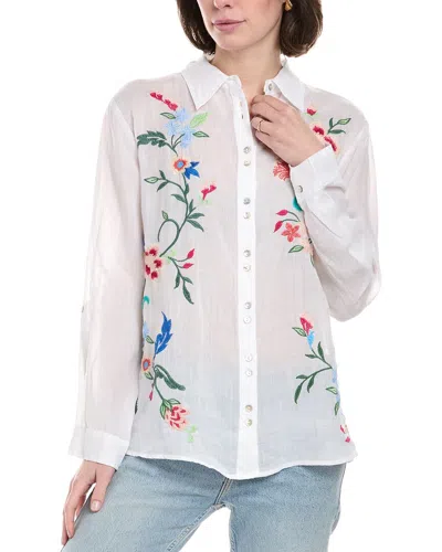 Johnny Was Double Button Shirt In White