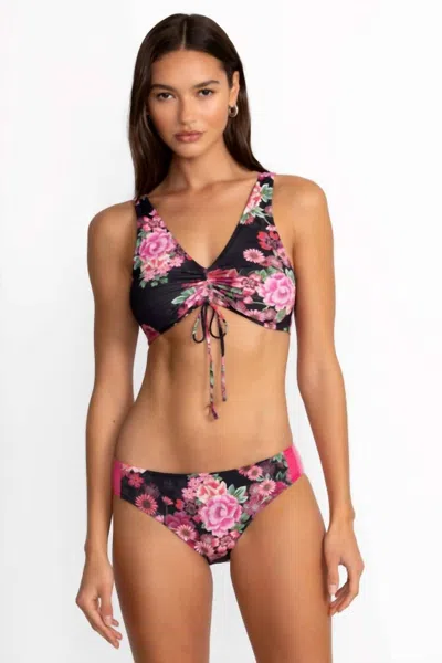 Johnny Was Drawcord Bikini Top In Blum In Pink