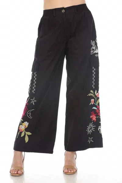 Johnny Was Drawstring Hem Cargo Pant In Malory In Black