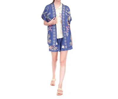 Johnny Was Drawstring Short Sarai In Blue