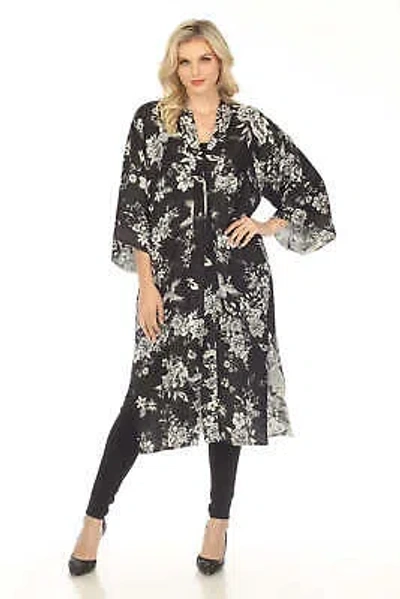 Pre-owned Johnny Was Dreamer Jules Reversible Silk Floral Long Kimono Boho Chic R40623 In Multicolor