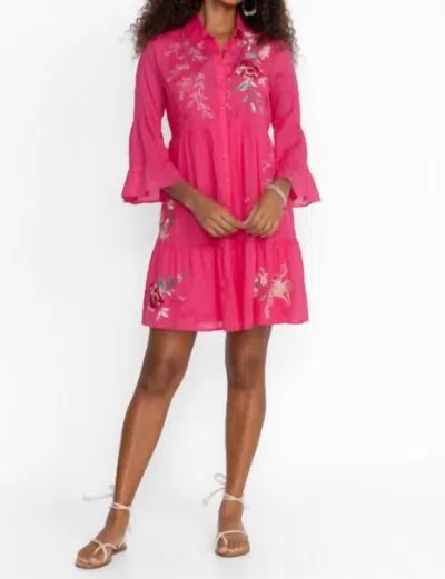 Johnny Was Easy Tiered Dress In Rso In Pink