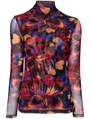 Johnny Was Women's Eclipse Floral Mesh Turtleneck In Purple
