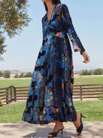 Johnny Was Eclipse Burnout Dress In Blue