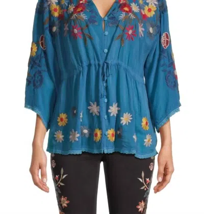 Johnny Was Edith Blouse In Blue-sapphire