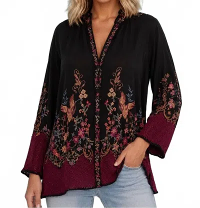 Johnny Was Eleana Blouse In Black