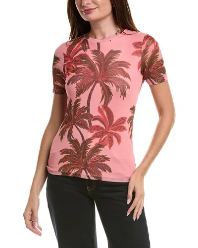 Johnny Was Eleanor Mesh T-shirt In Pink