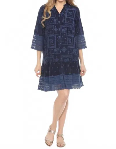 Johnny Was Eliyen Dress (slip) Elefan In Blue Night
