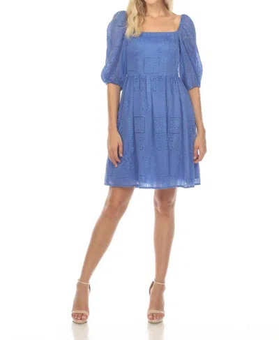 Johnny Was Ella Eyelet Embroidered Mini Dress In Blue