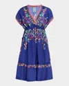 Johnny Was Ellis Flounce Floral-print Silk Midi Dress