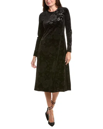 Johnny Was Embossed Stretch Velvet Midi Dress In Black