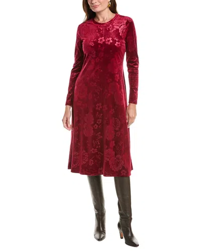 Johnny Was Embossed Stretch Velvet Midi Dress In Purple