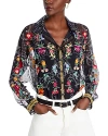 JOHNNY WAS EMBROIDERED BUTTON FRONT MESH SHIRT