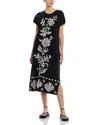 Johnny Was Embroidered Knit Dress In Black
