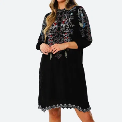 JOHNNY WAS EMBROIDERED NOLA SHIFT DRESS