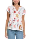 Johnny Was Andrean Paneled Knit Tee In White In White