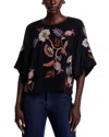 Johnny Was Embroidered Top In Black