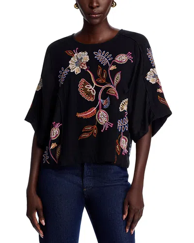Johnny Was Embroidered Top In Black