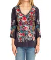 Johnny Was Emmaline Blouse In Grey Onyx In Multi