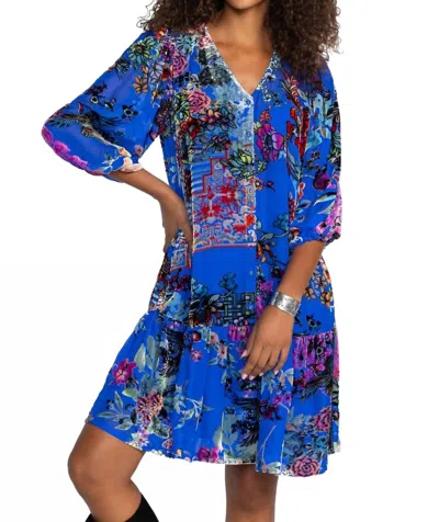 Johnny Was Ermyas Burnout Mini Dress In Dreamer Blu Burnout In Blue