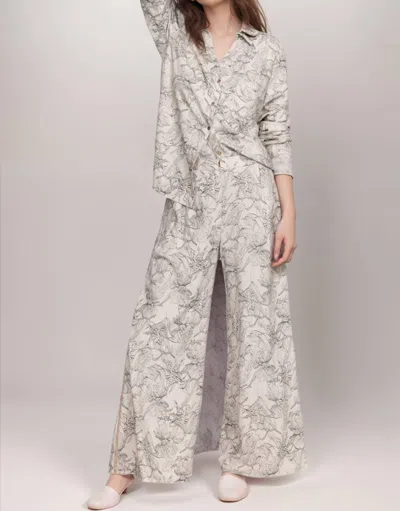 Johnny Was Etched Floral Wide Leg Pant In Multi