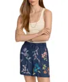 Johnny Was Evangeline Drawstring Short In Denim Blue In Multi