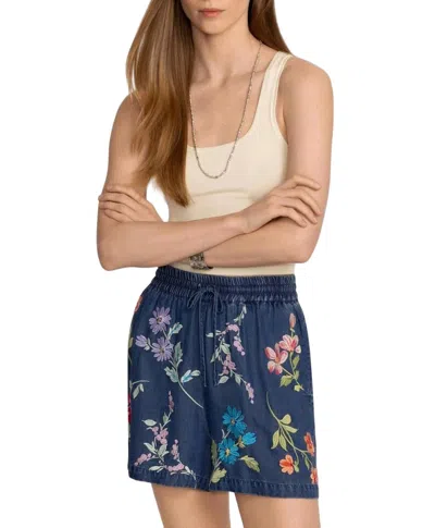Johnny Was Evangeline Drawstring Short In Denim Blue