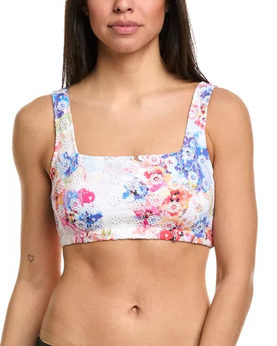 Johnny Was Eyelet Bikini Top In White