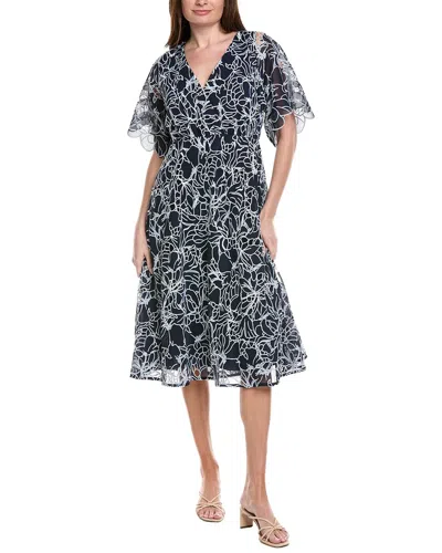 Johnny Was Eyelet Bloom Dress In Blue