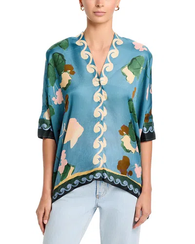 Johnny Was Fatima V Neck Blouse In Blue