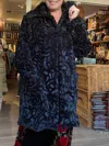 Johnny Was Faux Fur Coat In Black In Blue