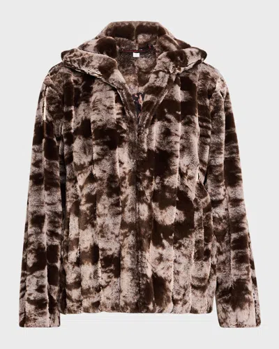 Johnny Was Faux Fur Pullover Jacket In Marbled