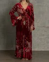 Johnny Was Feather Burnout Stefani Dress In Multi Red In Red