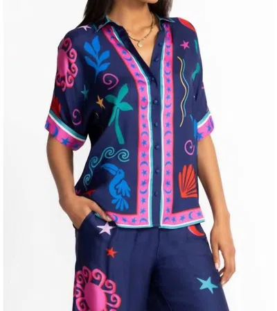 Johnny Was Fernanda Button Down Shirt In Palomas Island In Blue