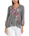 Johnny Was Field Blouse In Gray