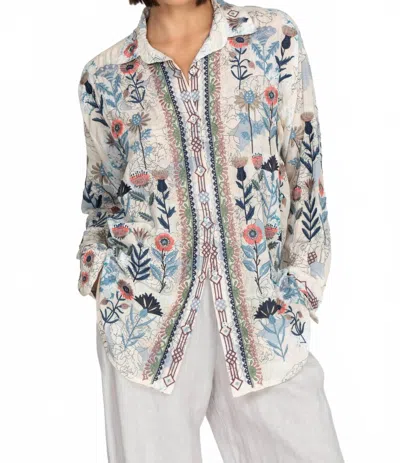 Johnny Was Fields Blouse In Lavender In White