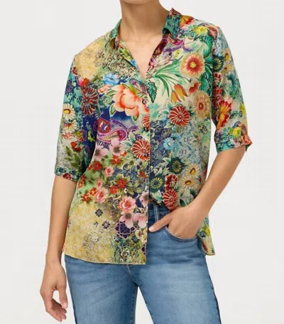 Johnny Was Filaree Blouse In Carlina Scarf In Multi