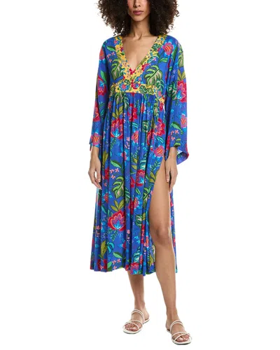 Johnny Was Flare Maxi Kaftan In Blue