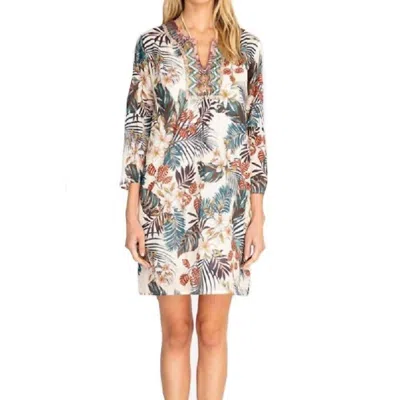 Johnny Was Flare Sleeve Tunic Dress In Multi In White
