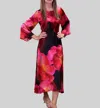 Johnny Was Flared Sleeve Dress In Ruby Bloom In Multi