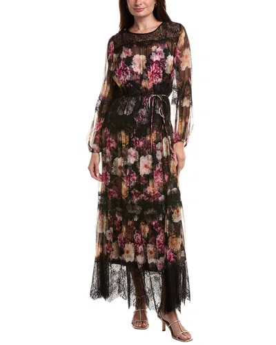 Johnny Was Flora Lace Tiered Silk Maxi Dress In Multi
