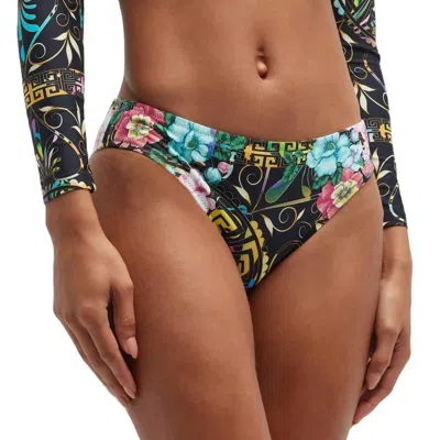 Johnny Was Floral Peace Hipster Bikini Bottoms In Black