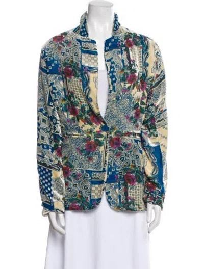 Pre-owned Johnny Was Floral Print Blazer In Multi