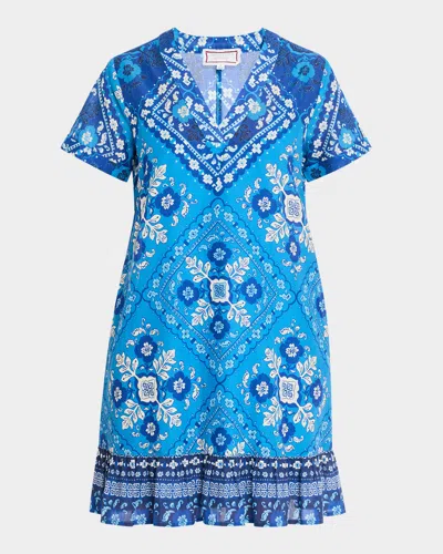 Johnny Was Floral-print Flounce Shift Dress In Ciena