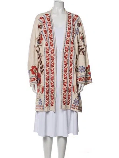 Pre-owned Johnny Was Floral Print Jacket In Neutrals