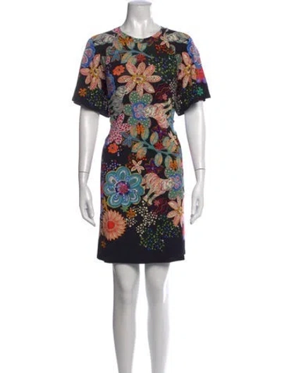 Pre-owned Johnny Was Floral Print Knee-length Dress In Multicolor