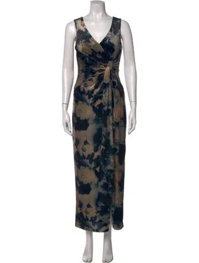 Pre-owned Johnny Was Floral Print Long Dress In Multicolor