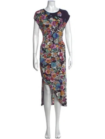 Pre-owned Johnny Was Floral Print Long Dress In Multicolor